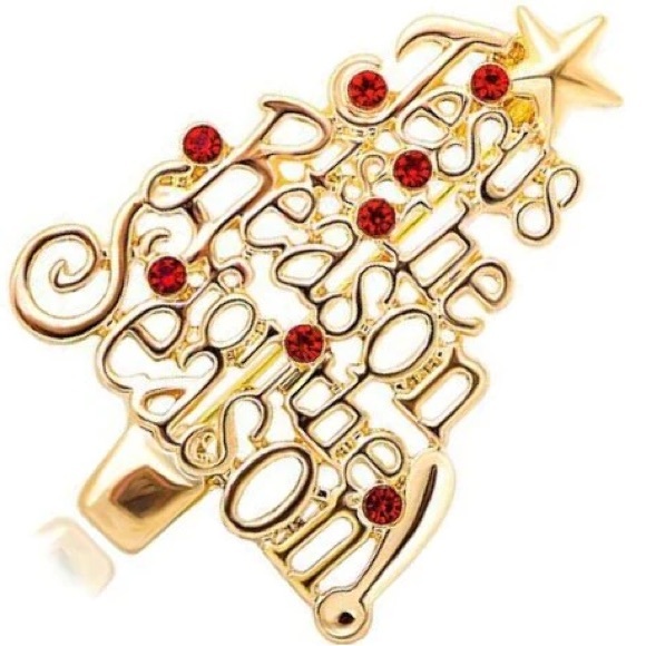 Jesus is The Reason for the Season Christmas Tree Brooch Pin - Picture 4 of 4